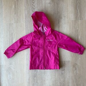 Kids Columbia Fuchsia Hooded Rain Jacket